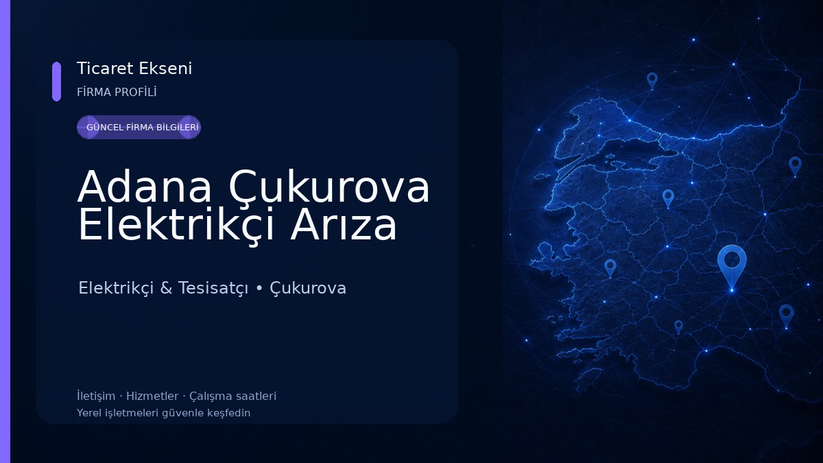 Adana Çukurova Elektrikçi Arıza