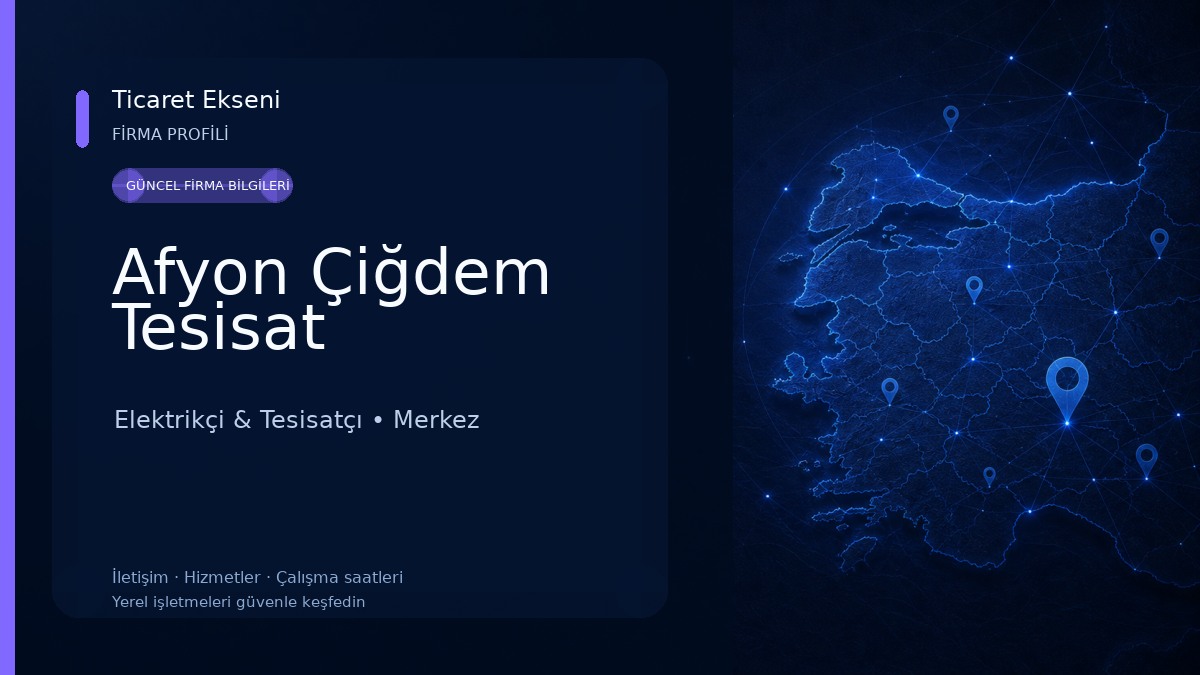 Afyon Çiğdem Tesisat Elektrikçi & Tesisatçı