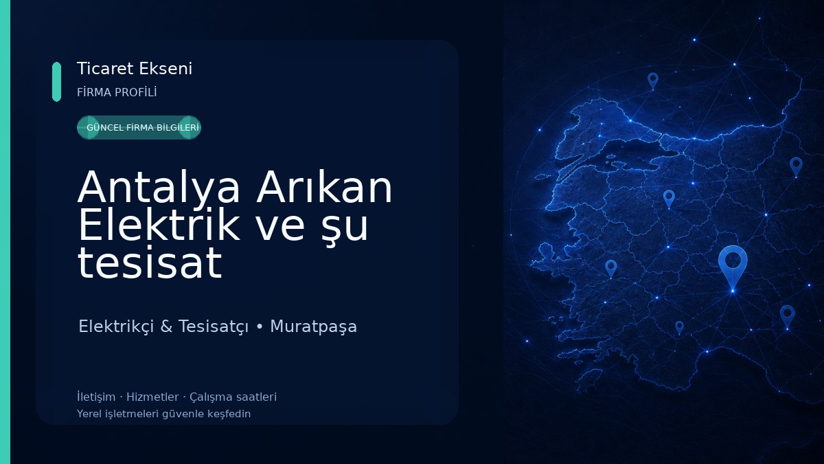 Antalya Arıkan Elektrik ve şu tesisat hizmetleri Elektrikçi & Tesisatçı