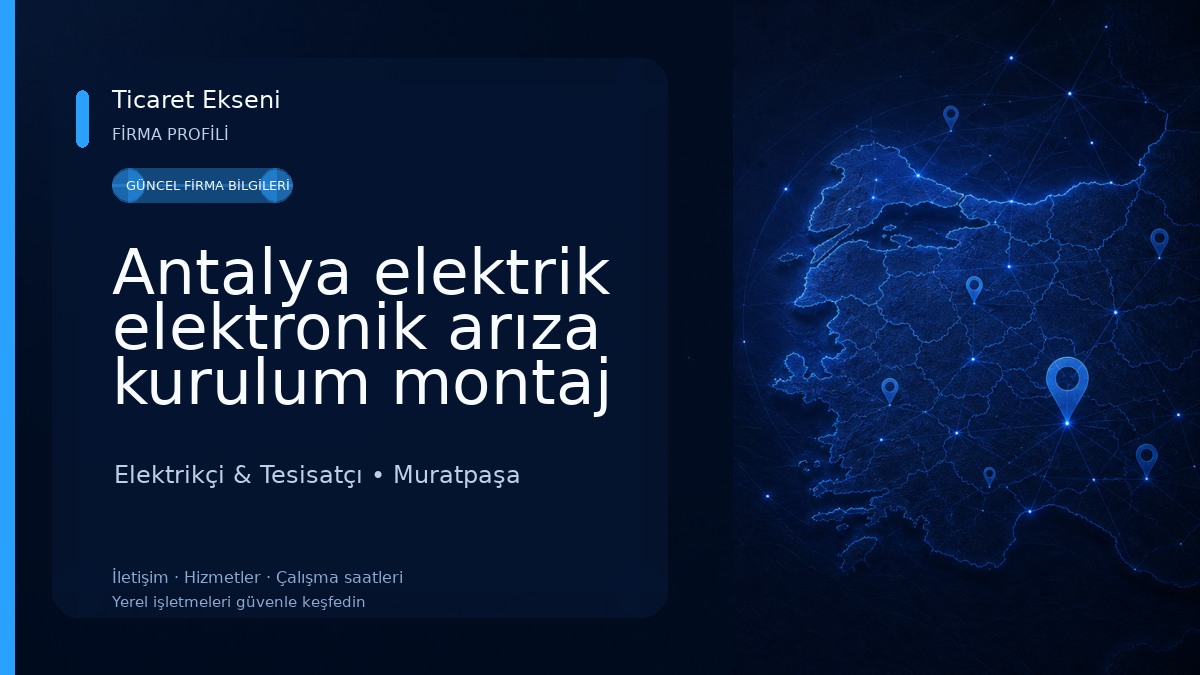 Antalya elektrik elektronik arıza kurulum montaj scs grup Elektrikçi & Tesisatçı