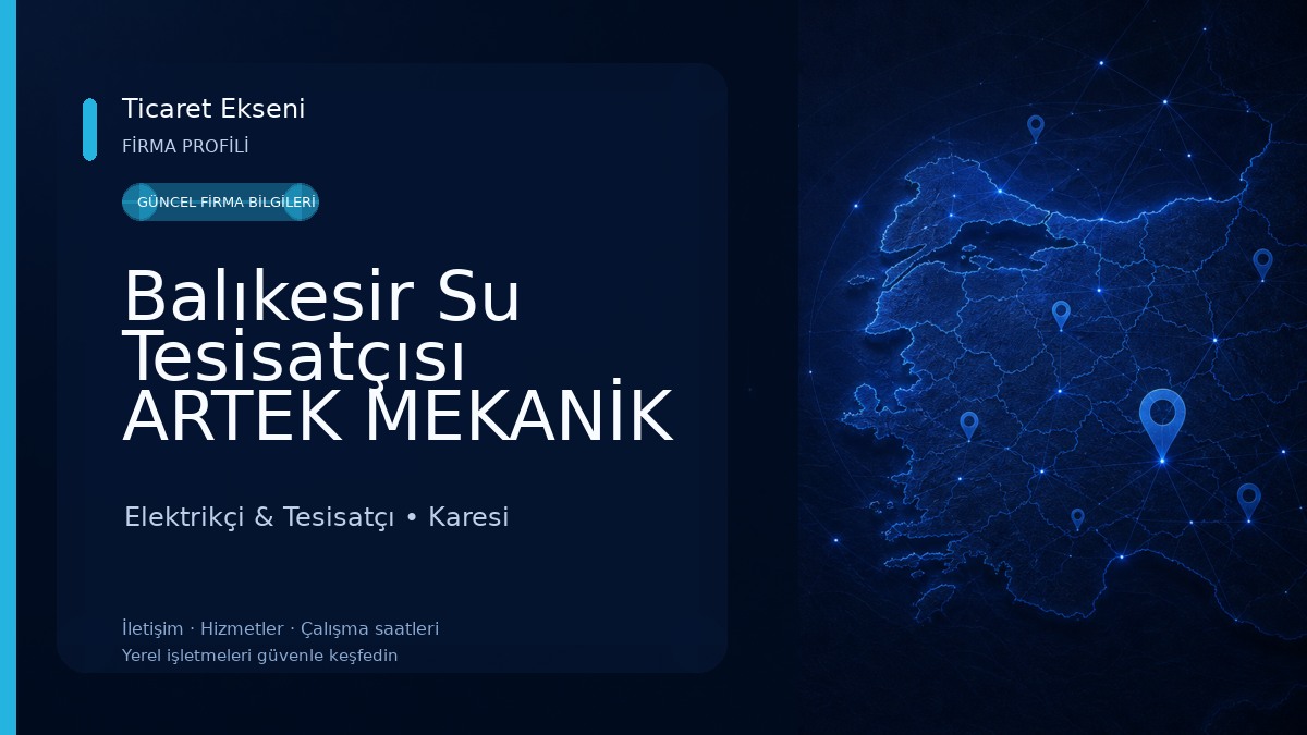Balıkesir Su Tesisatçısı ARTEK MEKANİK Elektrikçi & Tesisatçı