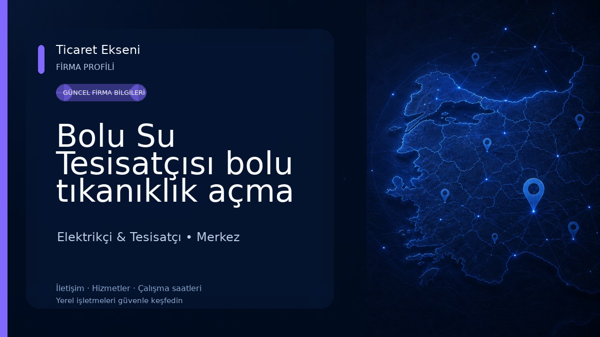 Bolu Su Tesisatçısı bolu tıkanıklık açma sabri usta Elektrikçi & Tesisatçı