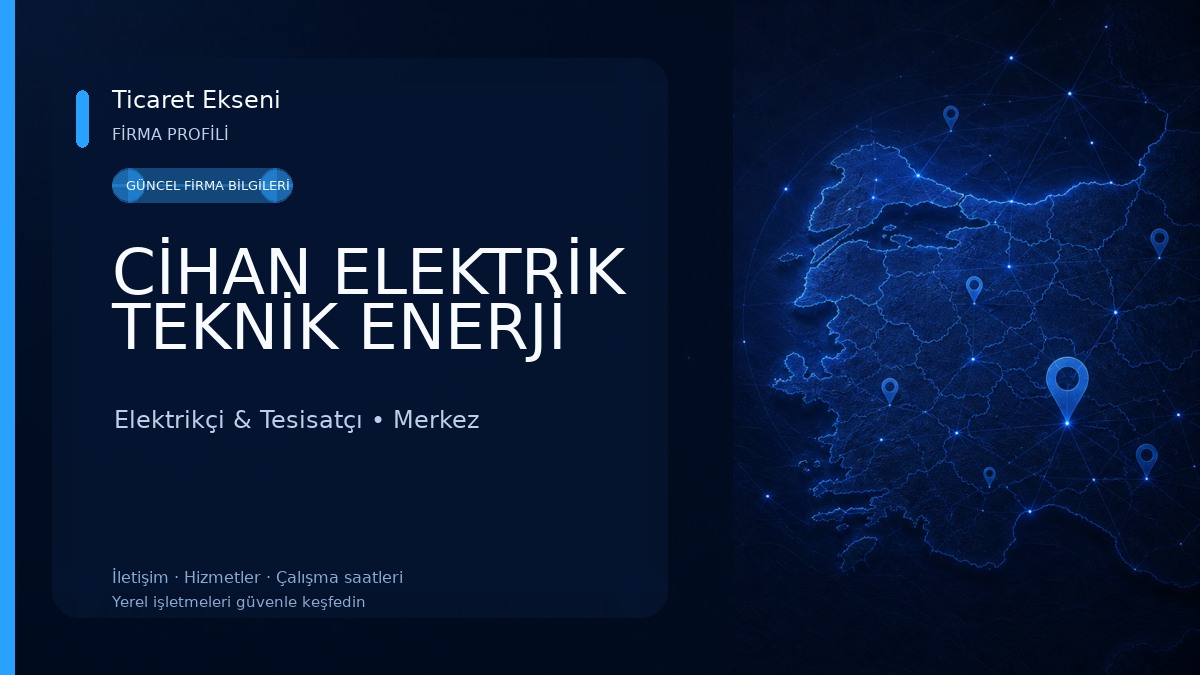 CİHAN ELEKTRİK TEKNİK ENERJİ Elektrikçi & Tesisatçı
