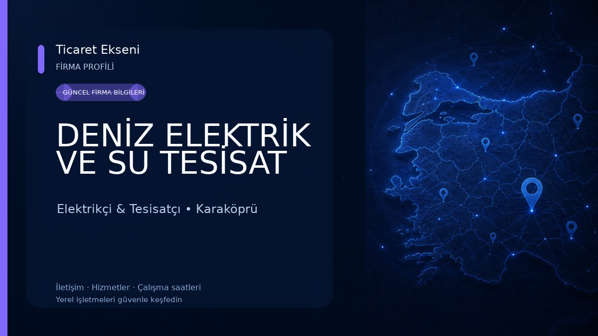 DENİZ ELEKTRİK VE SU TESİSAT Elektrikçi & Tesisatçı