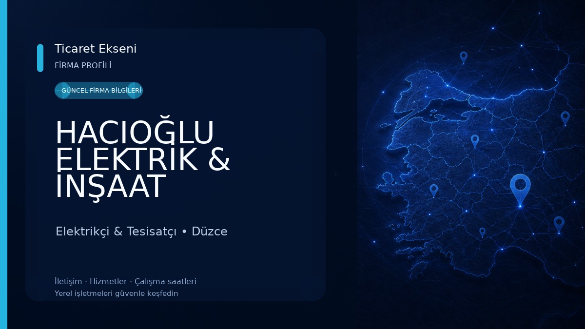 HACIOĞLU ELEKTRİK & İNŞAAT SAN.TİC.LTD.ŞTİ Elektrikçi & Tesisatçı