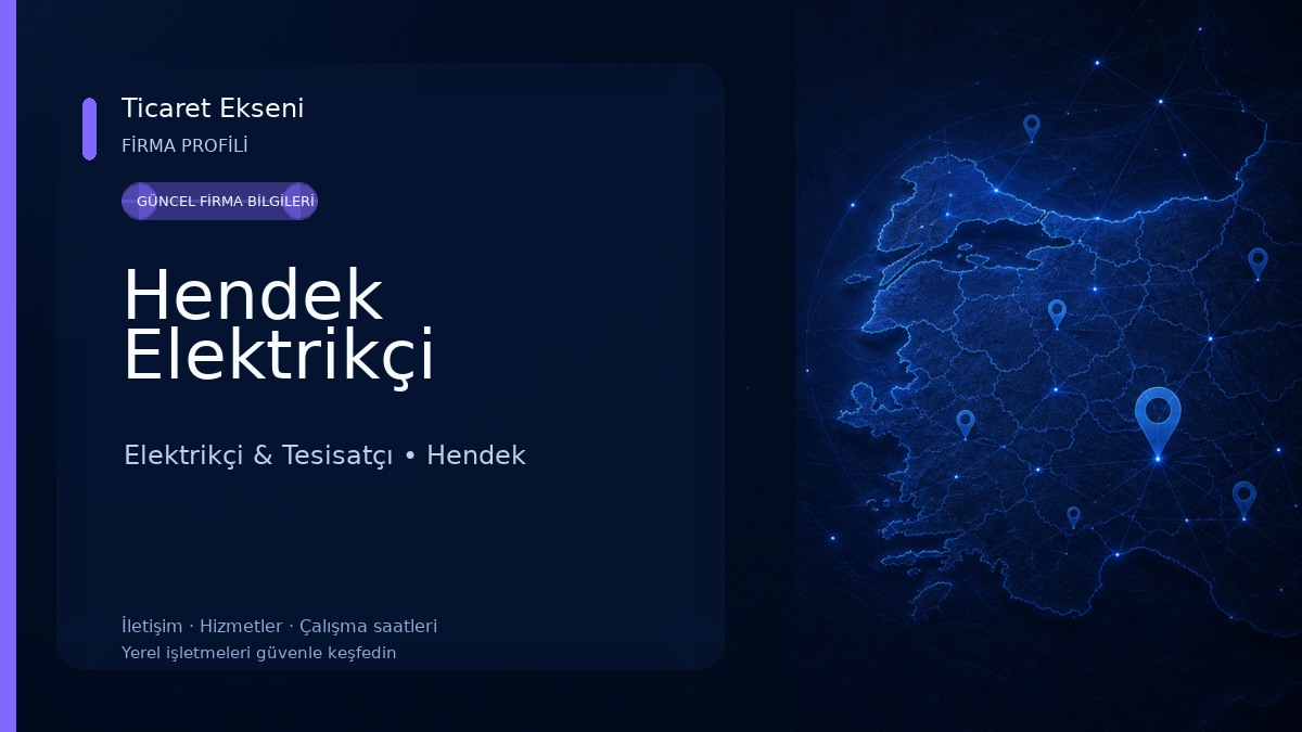 Hendek Elektrikçi Elektrikçi & Tesisatçı