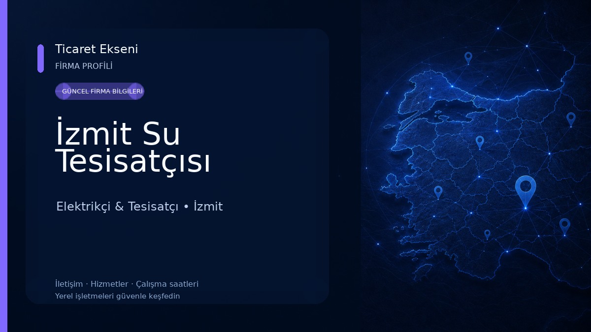 İzmit Su Tesisatçısı Elektrikçi & Tesisatçı