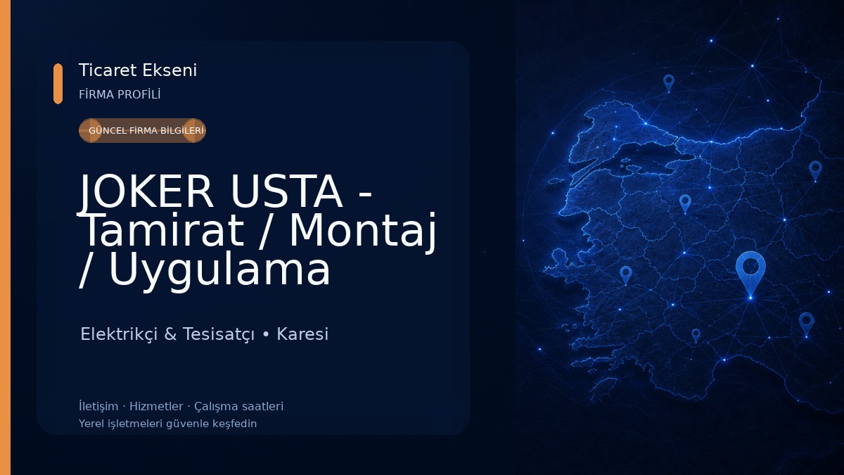 JOKER USTA - Tamirat / Montaj / Uygulama Elektrikçi & Tesisatçı