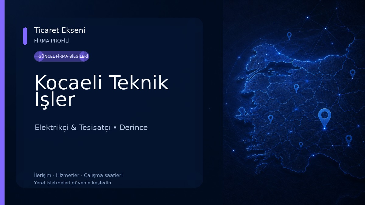 Kocaeli Teknik İşler Elektrikçi & Tesisatçı