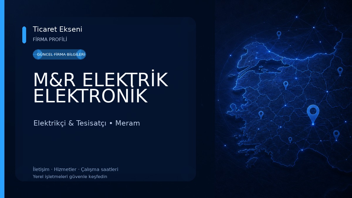 M&R ELEKTRİK ELEKTRONİK Elektrikçi & Tesisatçı