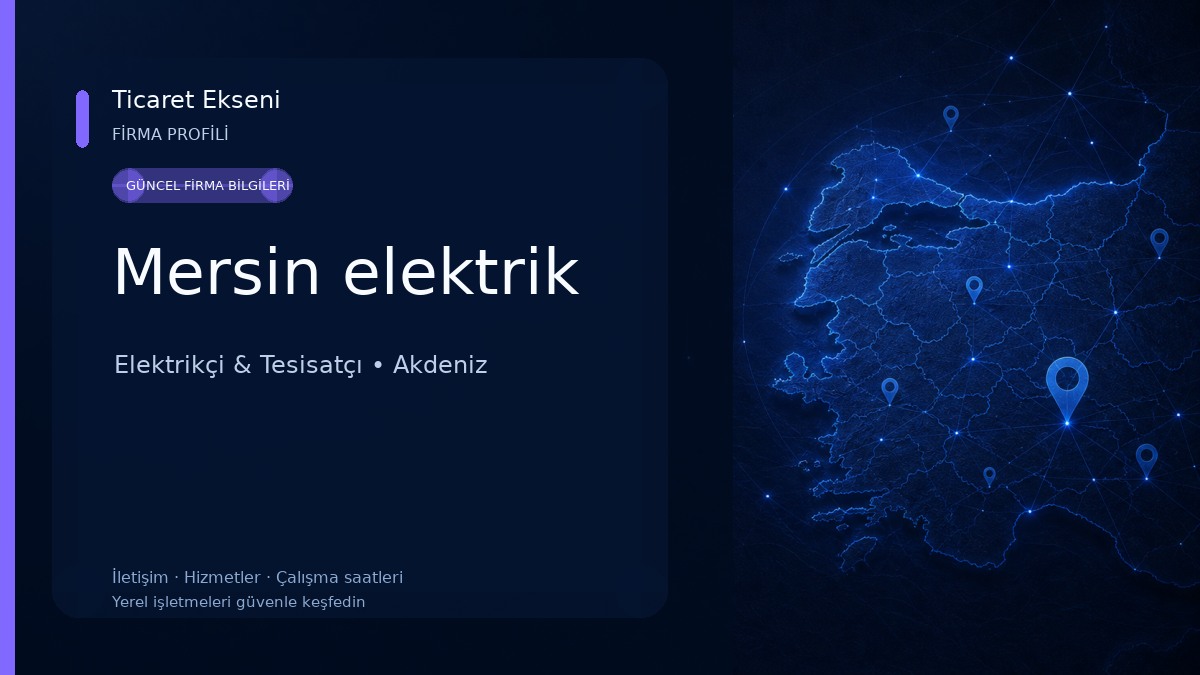 Mersin elektrik Elektrikçi & Tesisatçı