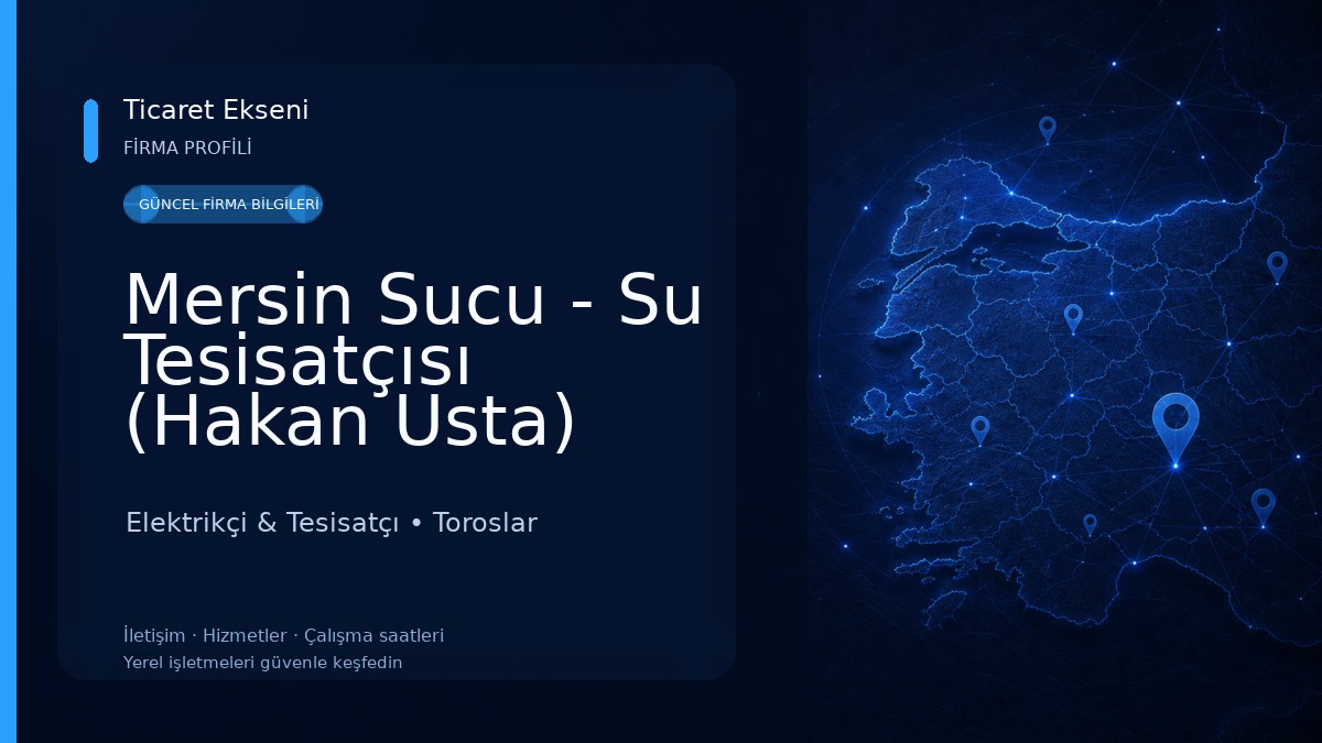 Mersin Sucu - Su Tesisatçısı (Hakan Usta)