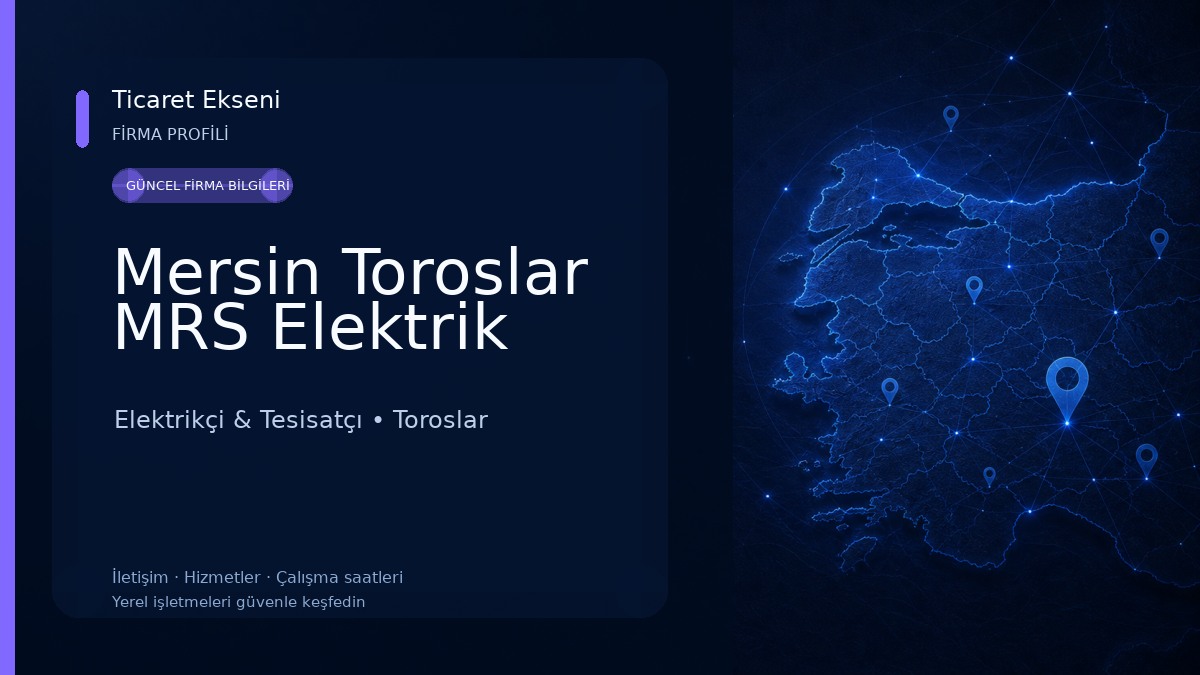 Mersin Toroslar MRS Elektrik Elektrikçi & Tesisatçı