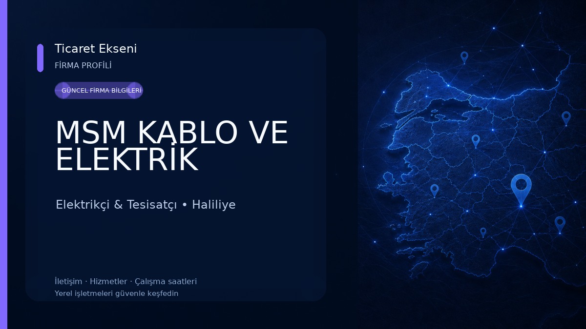 MSM KABLO VE ELEKTRİK Elektrikçi & Tesisatçı