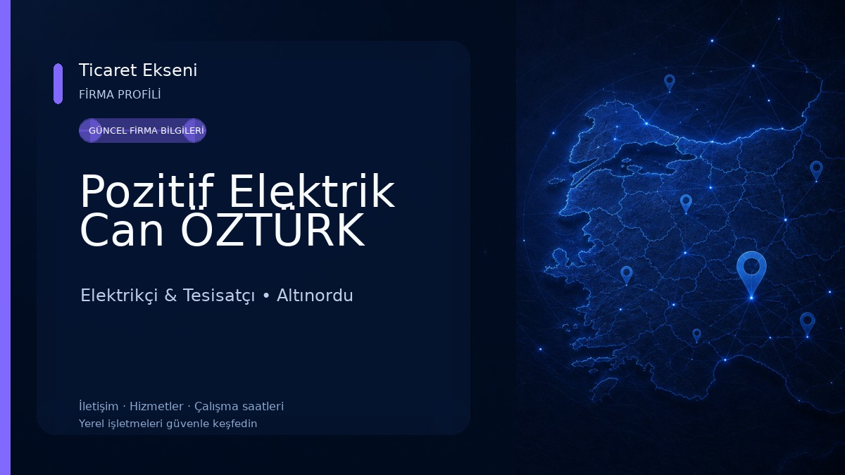 Pozitif Elektrik Can ÖZTÜRK Elektrikçi & Tesisatçı