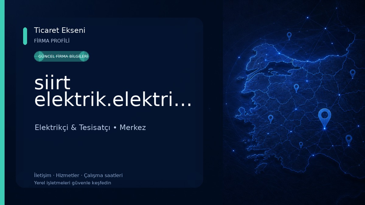 siirt elektrik.elektrikçi.ariza Elektrikçi & Tesisatçı